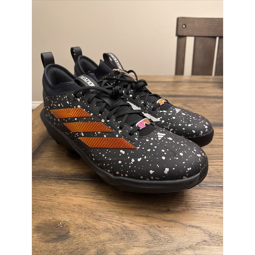 Adidas Adizero Impact 2.0 Shades Baseball Cleat Black Metallic Silver Sz 16 ..R8